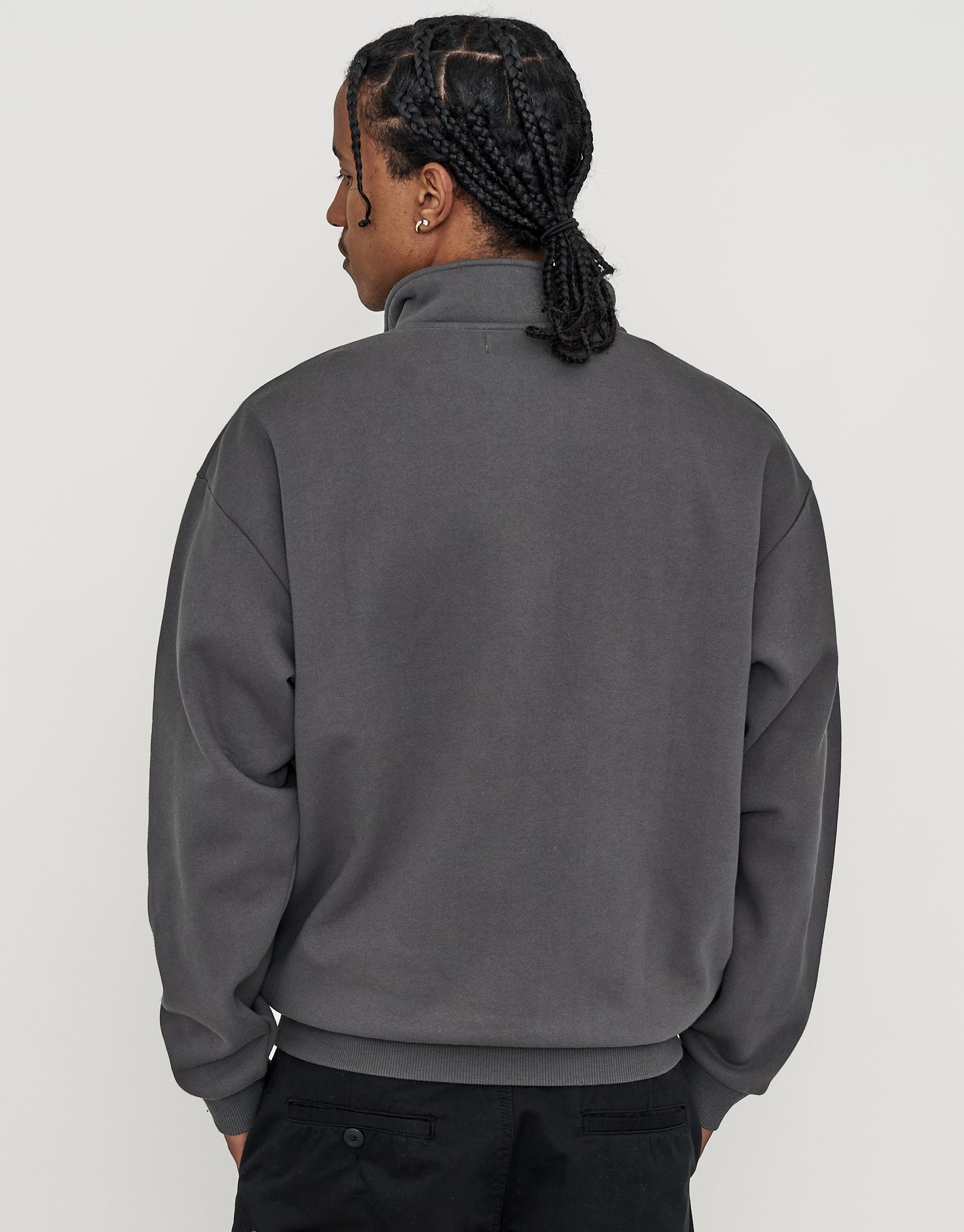 Essential Oversized Quarter Zip Sweat in Pewter Grey | Hallensteins NZ