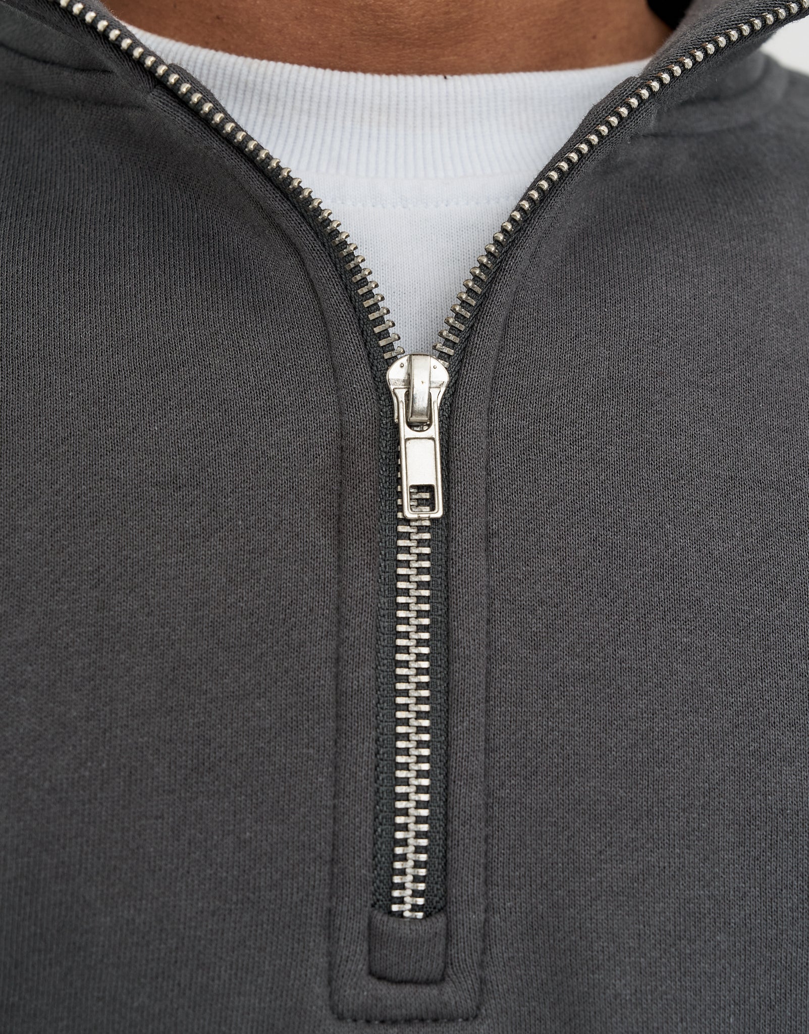 Essential Oversized Quarter Zip Sweat in Pewter Grey | Hallensteins NZ