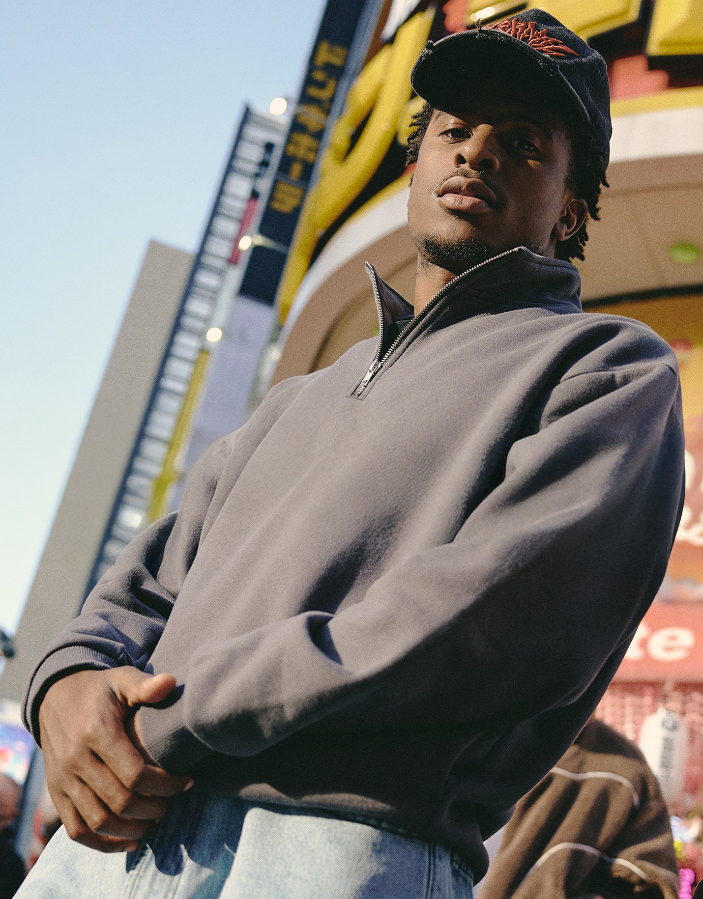 タ*シ様 1998AW STONE  ZIP UP SWEAT Essential Oversized Quarter Zip Sweat in Pewter Grey | Hallensteins NZ
