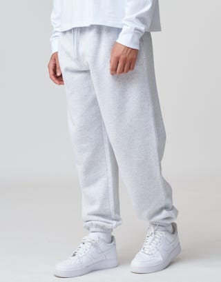 Essential Plain Track Pants in Snow Marl Detail2
