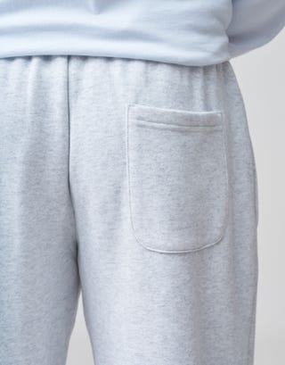 Essential Plain Track Pants in Snow Marl Detail3