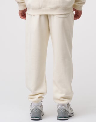 Essential Plain Track Pants in White Back