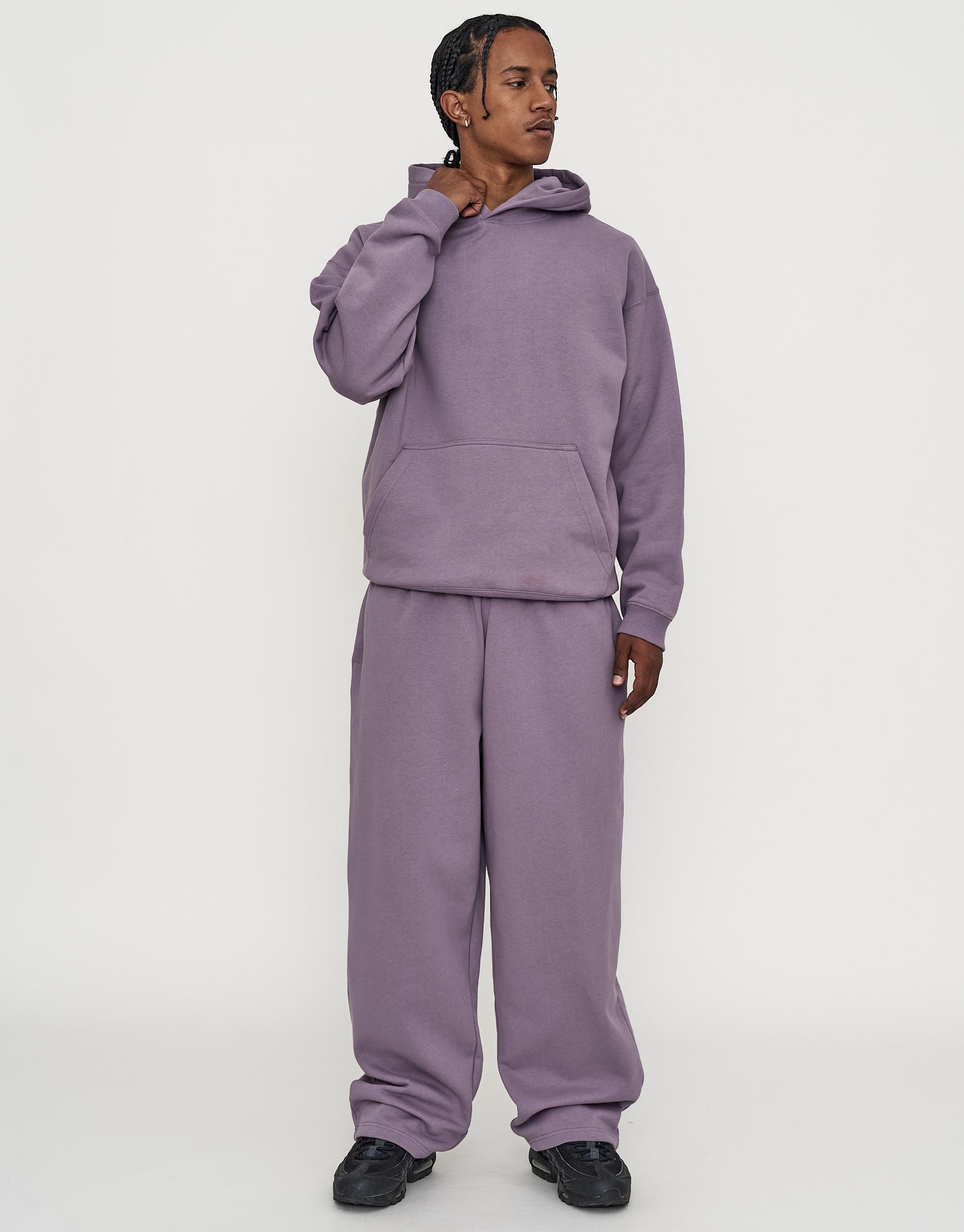 Essential Wide Track Pants in Ash Purple | Hallensteins NZ