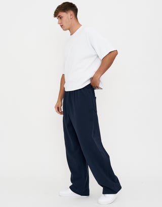 Essential Wide Track Pants in Dark Cobalt Detail2