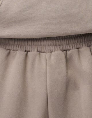 Essential Wide Track Pants in Dark Ecru Detail