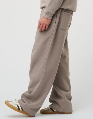 Essential Wide Track Pants in Dark Ecru Detail2
