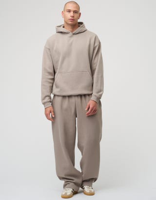 Essential Wide Track Pants in Dark Ecru Full