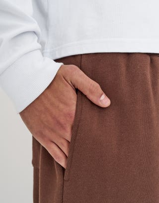 Essential Wide Track Pants in Earth Brown Detail2