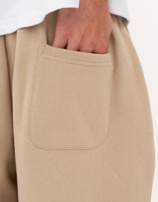 Essential Wide Track Pants in Sand Detail3