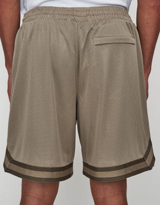 Etaux Basketball Shorts in Dark Ecru Back
