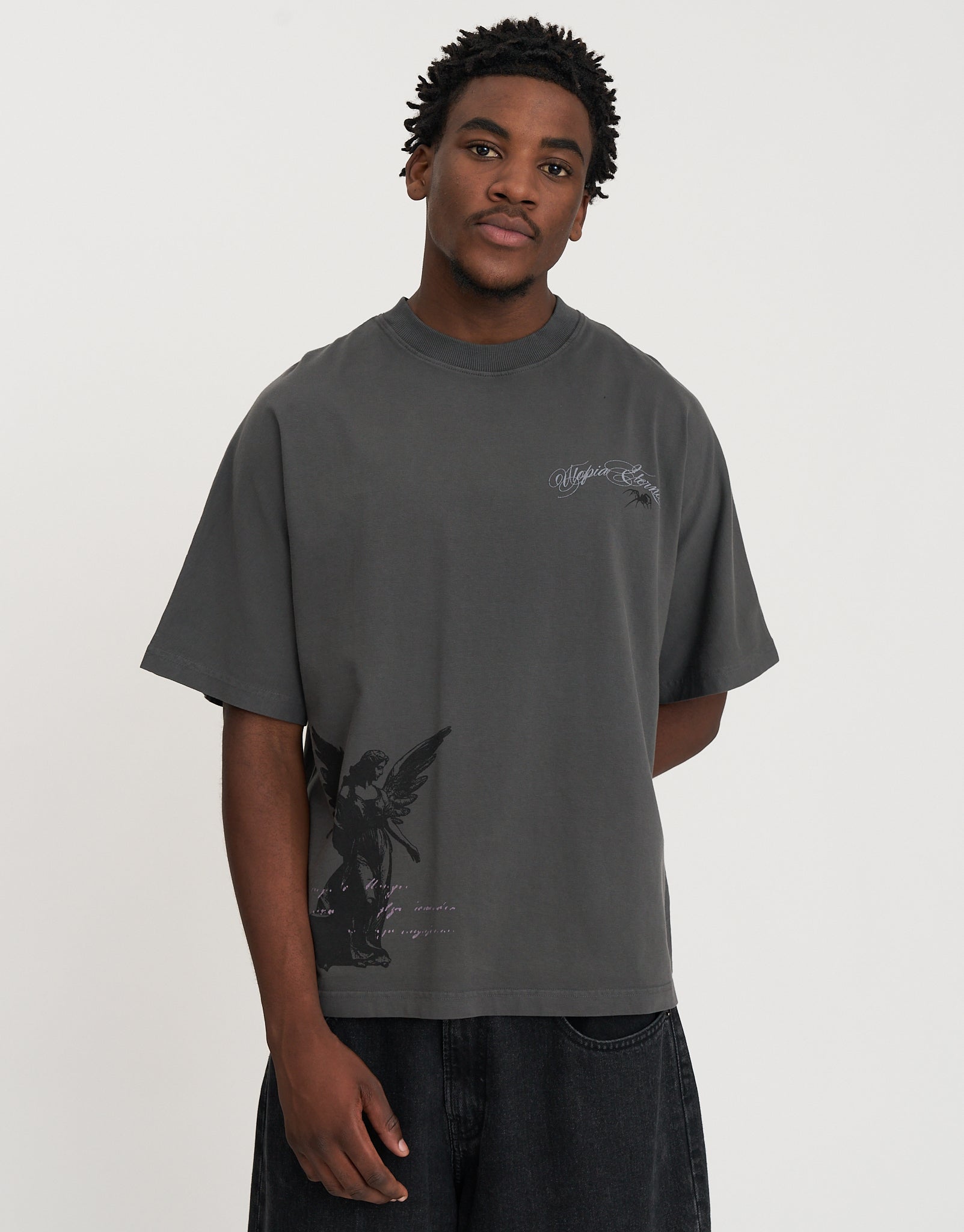 Trinity Box Fit T Shirt in Pewter Grey | Hallensteins NZ