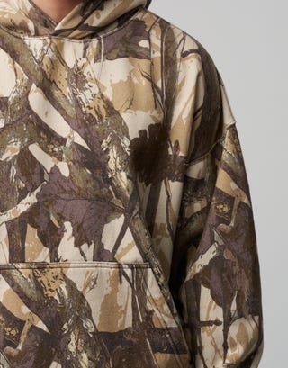 Foliage Camo Oversized Hoodie in Camo Detail