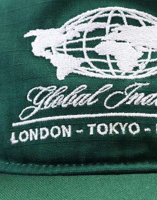 Global Industries Cap in Pine Green Back
