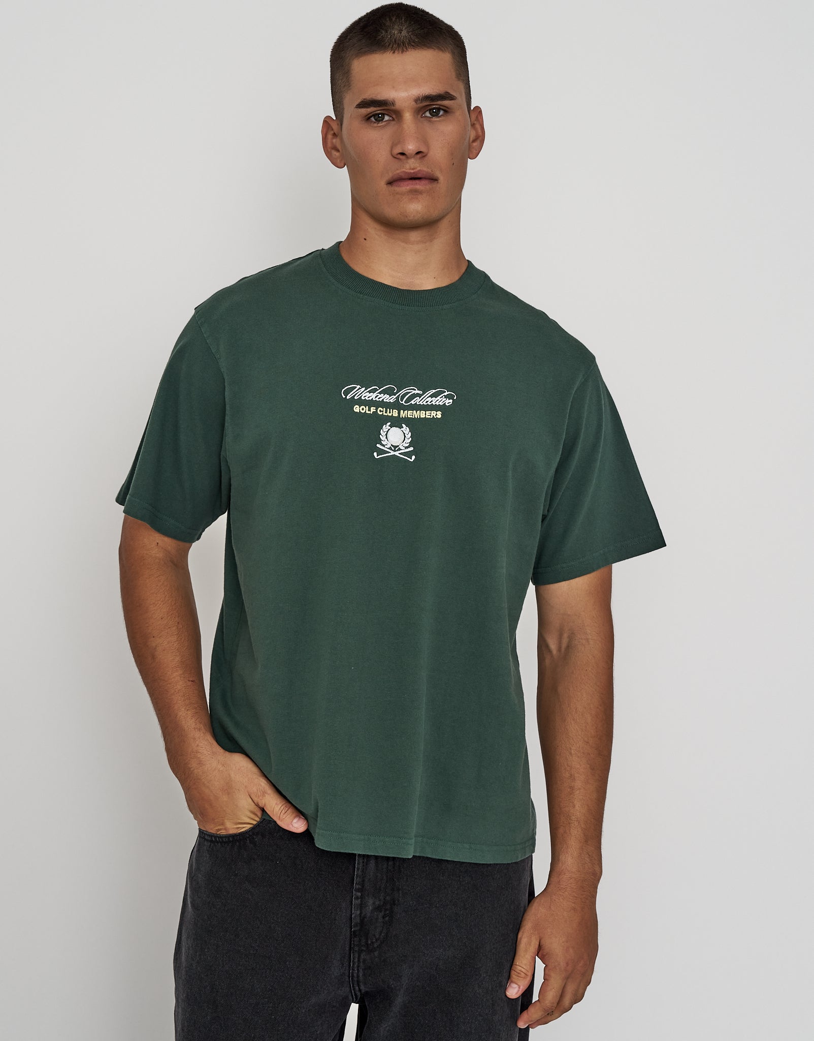 Golf Club Relaxed Fit T Shirt in Ivy | Hallensteins NZ