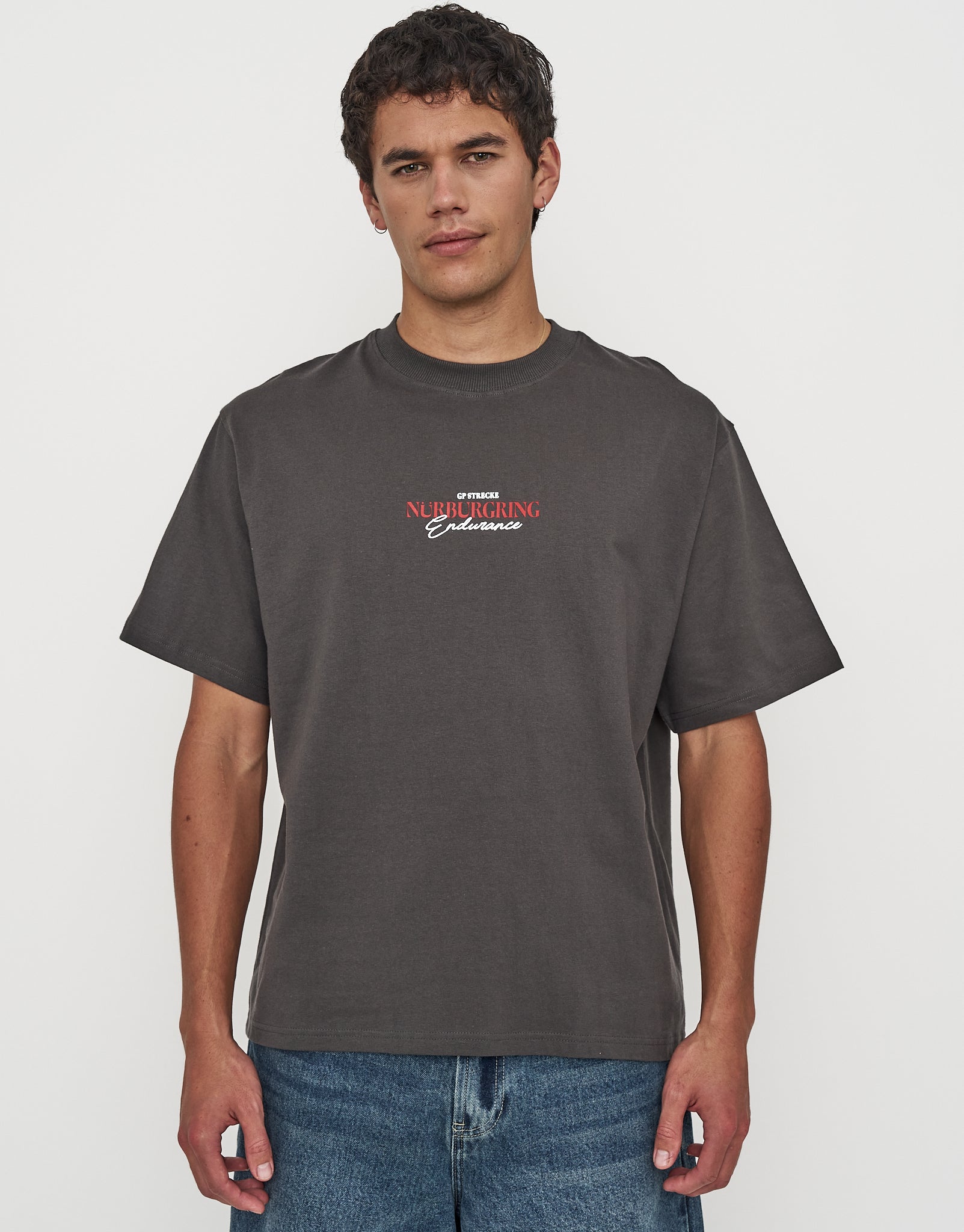 Nurburgring Relaxed Fit T Shirt in Pewter Grey | Hallensteins NZ