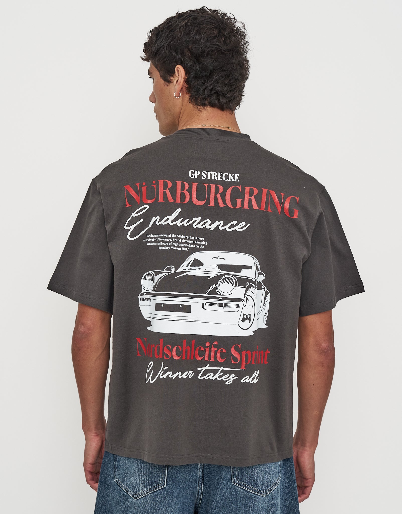 Nurburgring Relaxed Fit T Shirt in Pewter Grey | Hallensteins NZ