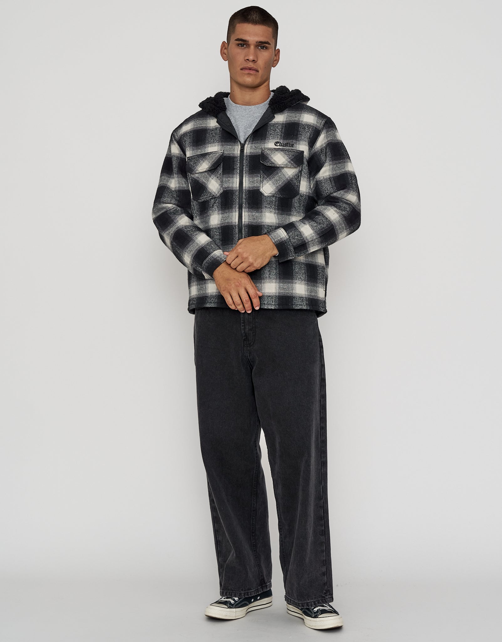 ジャケット・アウター ELCHELE / DADDY CHECK ZIP UP SHIRT ELCHELE / DADDY CHECK ZIP UP SHIRT ファッション レディース