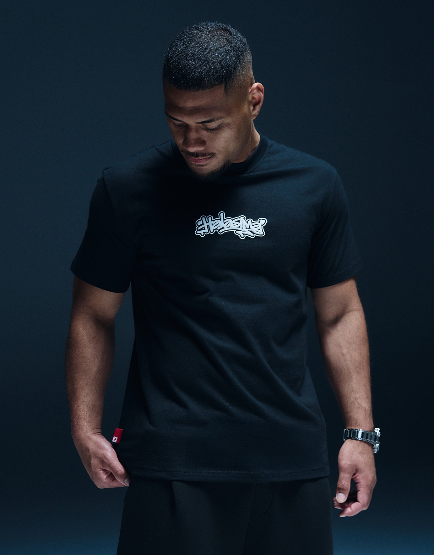 Halasima Graffiti Regular Fit T Shirt in Black | Hallensteins NZ