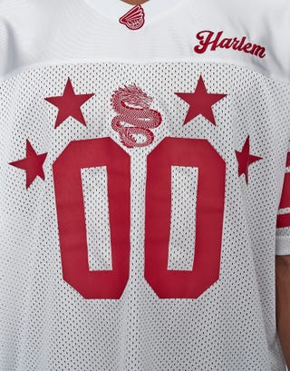 Harlem Football Jersey in Blanc Detail2
