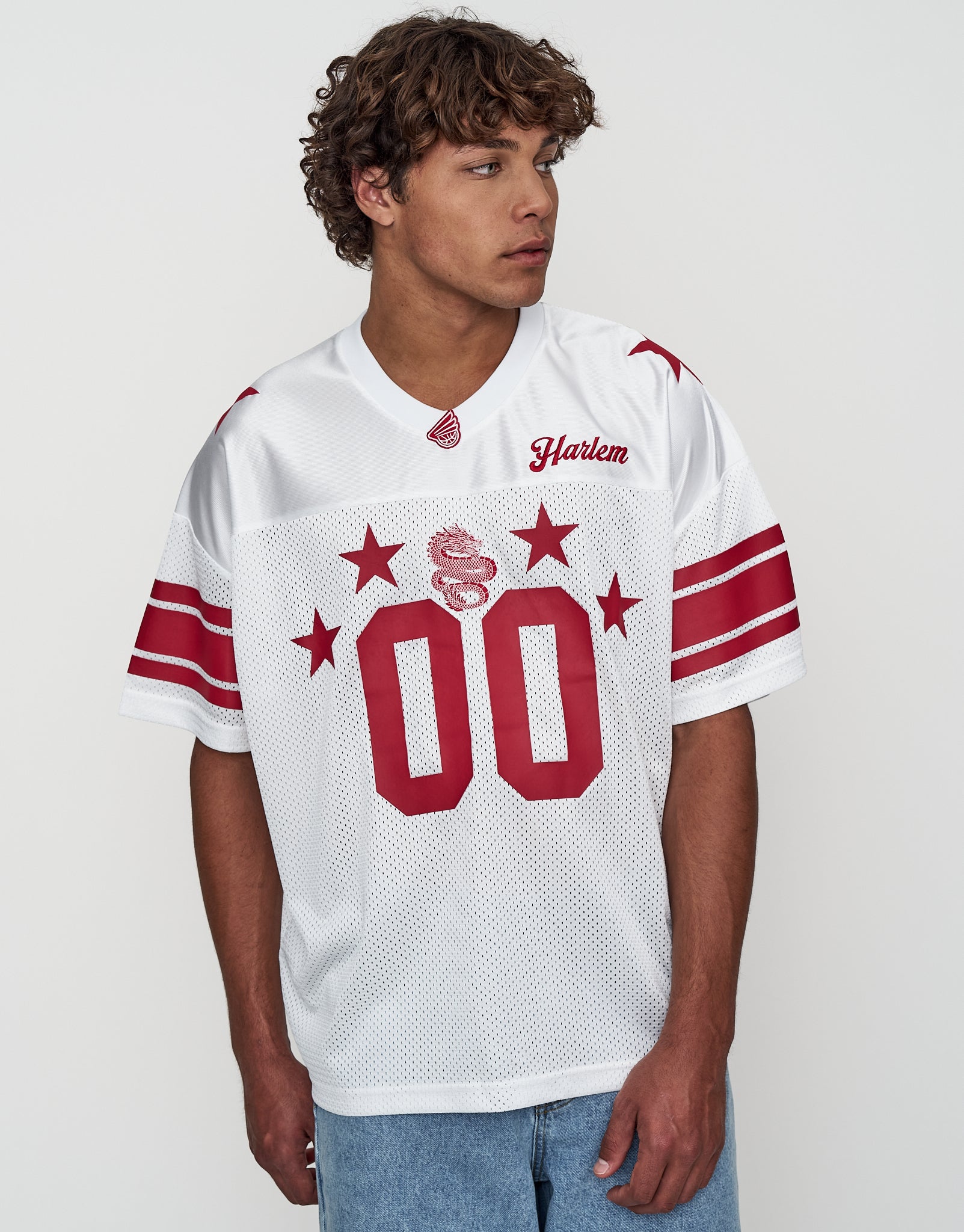 HARLEMゲームシャツ Harlem Football Jersey in Blanc | Hallensteins NZ