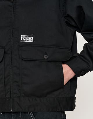 Harrington Workwear Jacket in Black Detail2