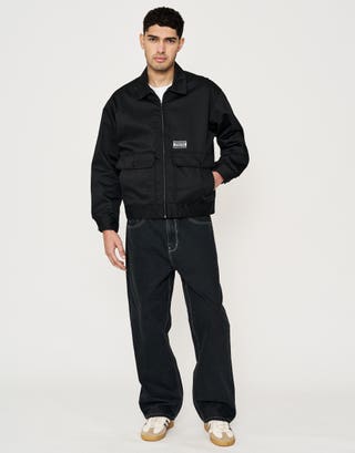 Harrington Workwear Jacket in Black Full
