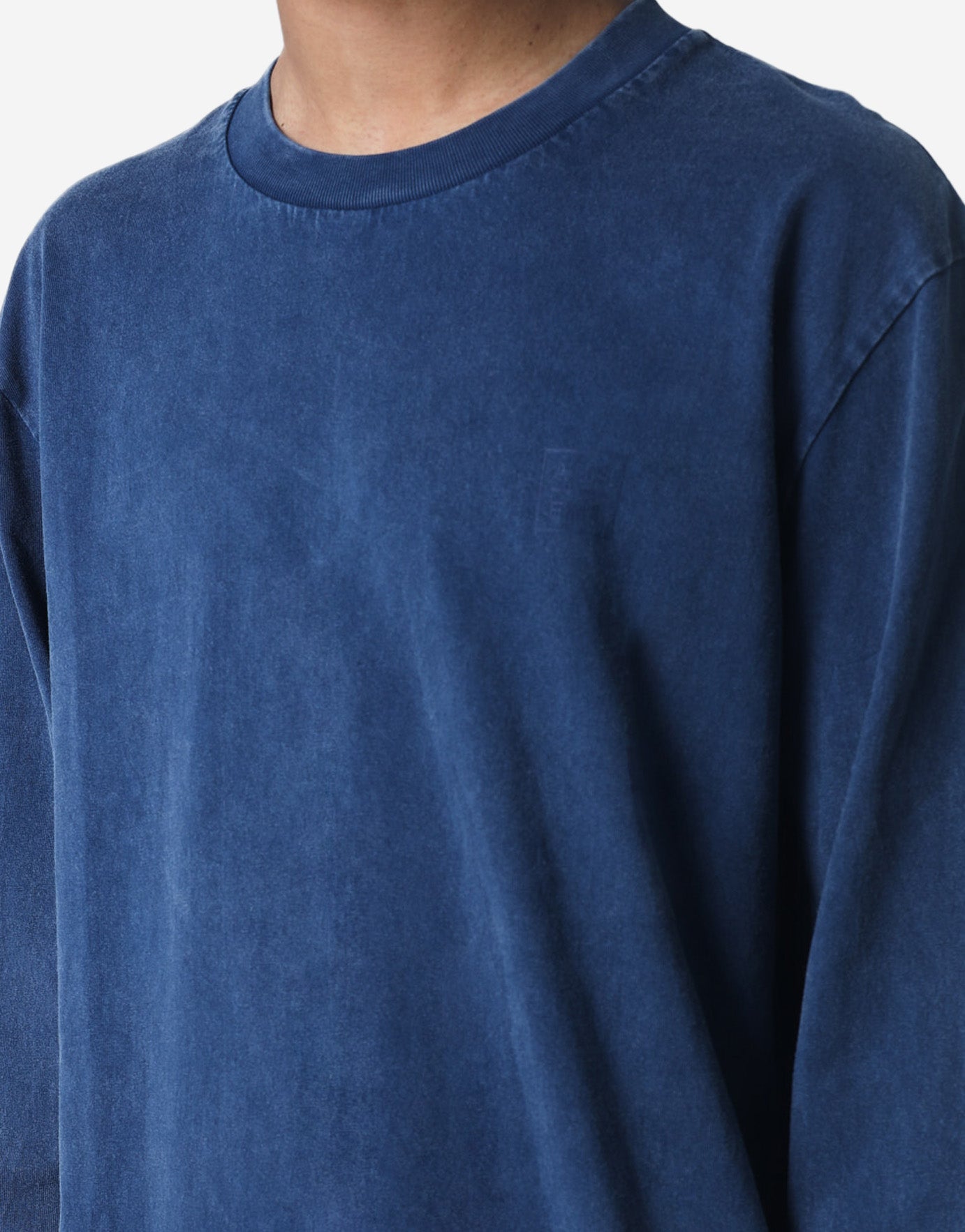 Heavyweight Long Sleeve T Shirt in Blue 