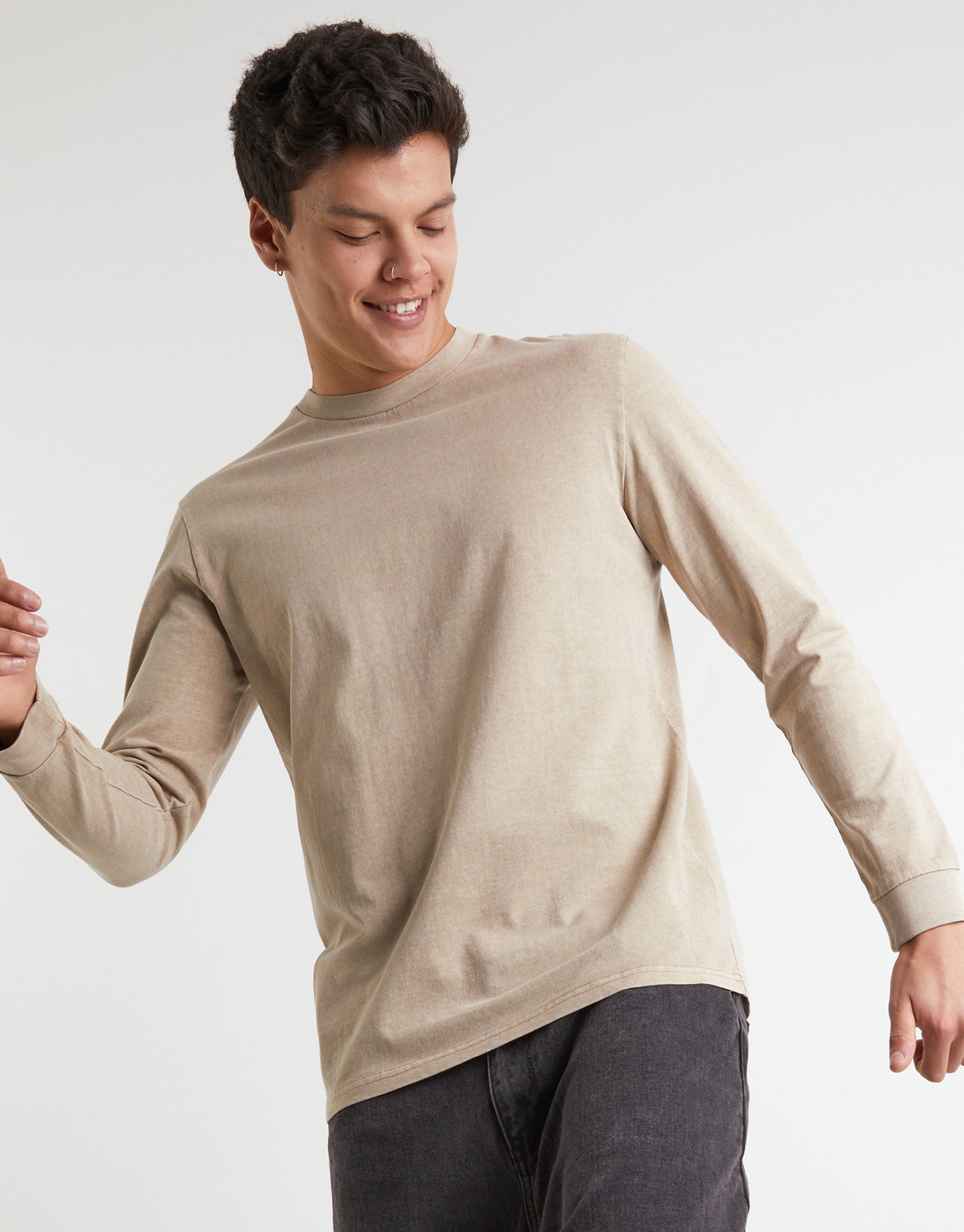 long sleeve shirt tan