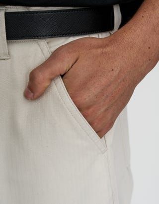 Herringbone Baggy Fit Cargo Pants in Bone Detail3