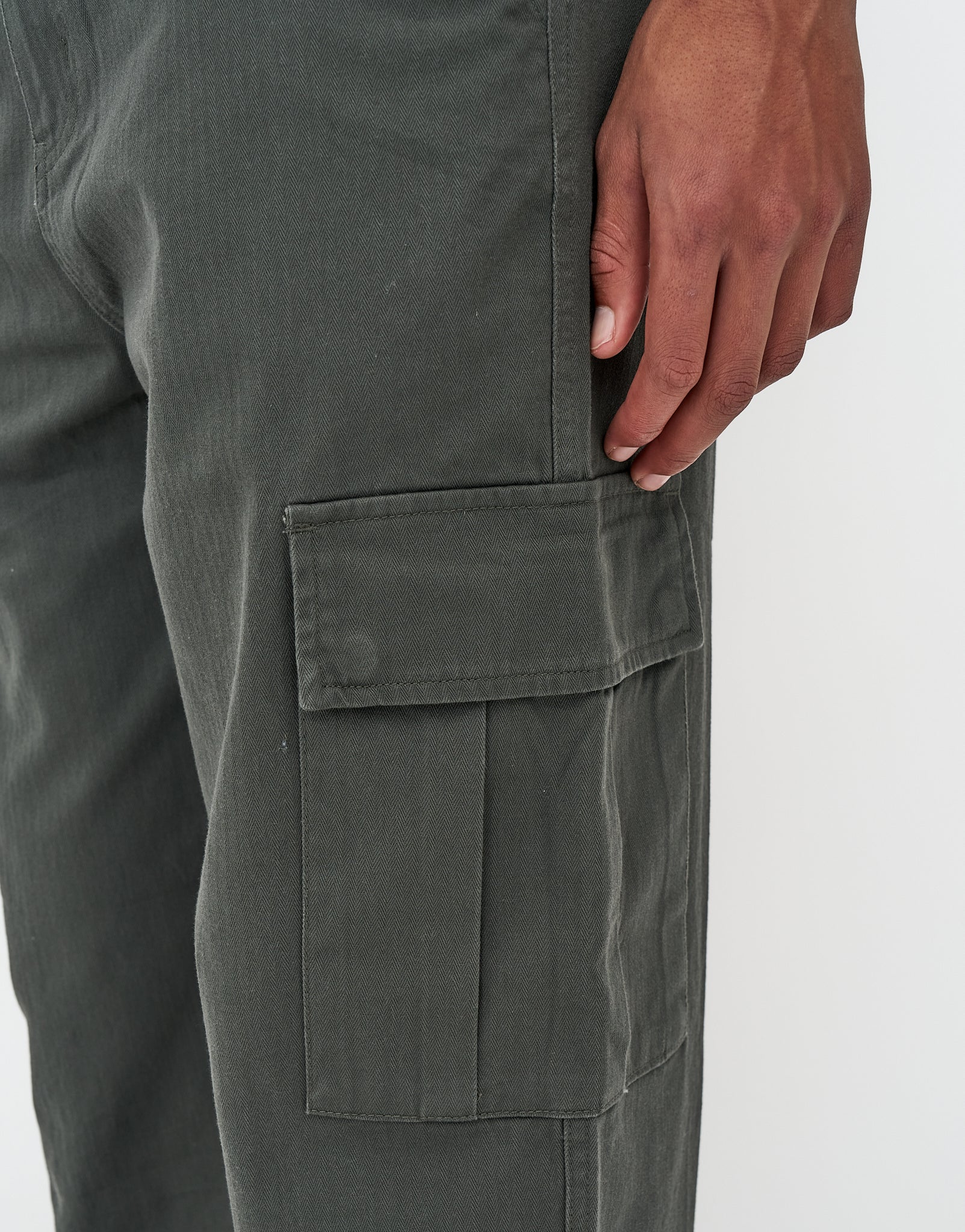 Herringbone Baggy Fit Cargo Pants in Charcoal | Hallensteins NZ