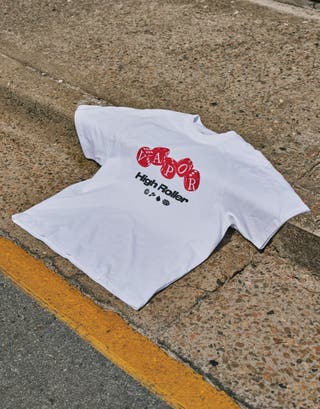 High Roller Relaxed Fit T Shirt in Blanc Front