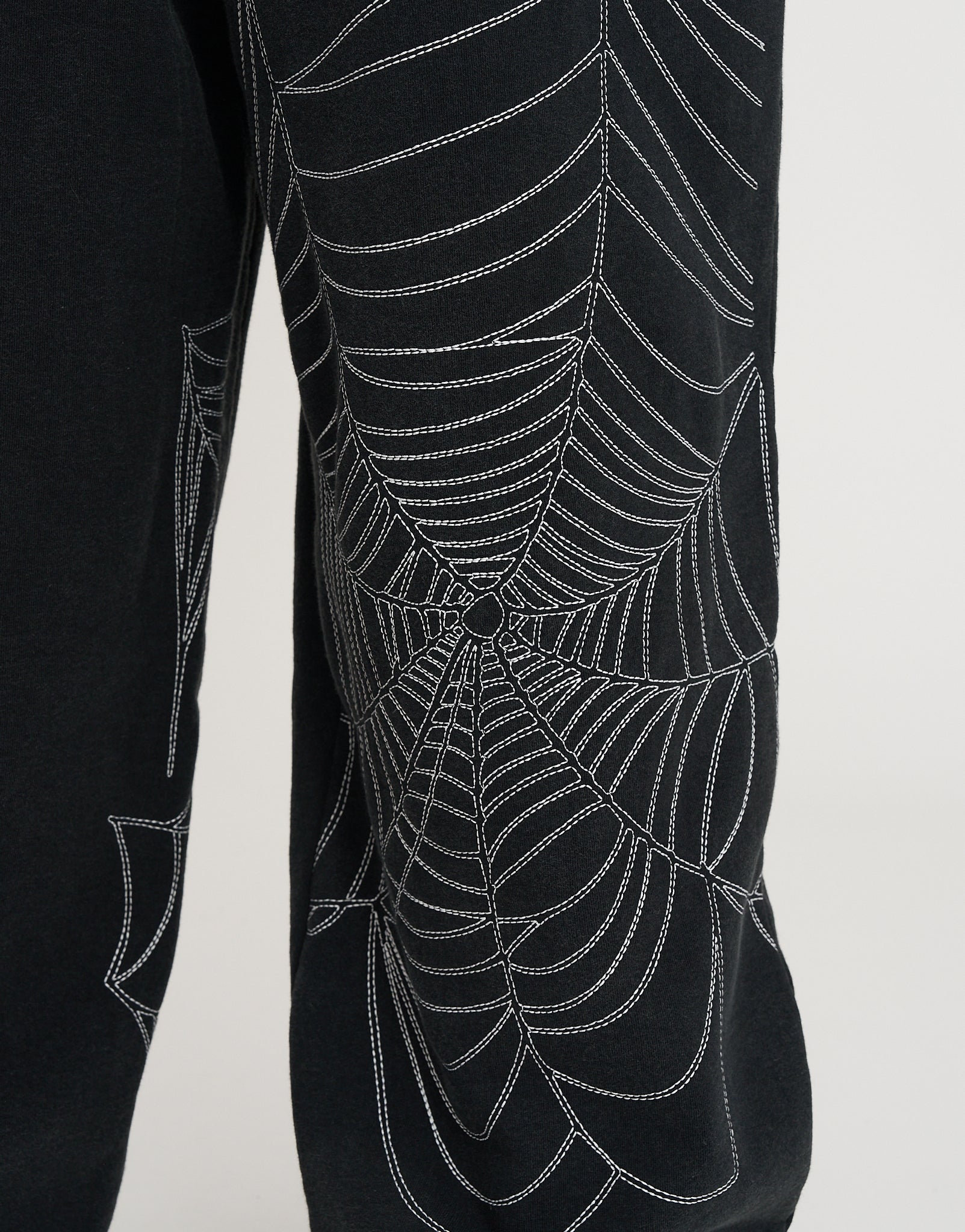【BLACK】Spiderweb slacks Cobweb Wide Leg Track Pants in Black | Hallensteins NZ