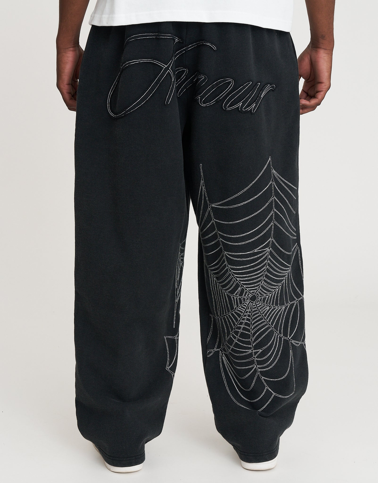 Cobweb Wide Leg Track Pants in Black | Hallensteins NZ