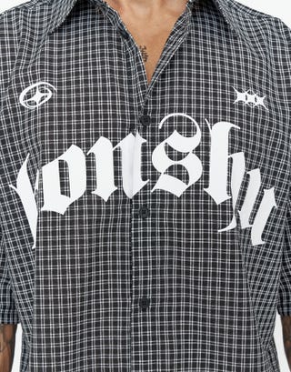 Honshu Cropped Short Sleeve Shirt in Black Detail3