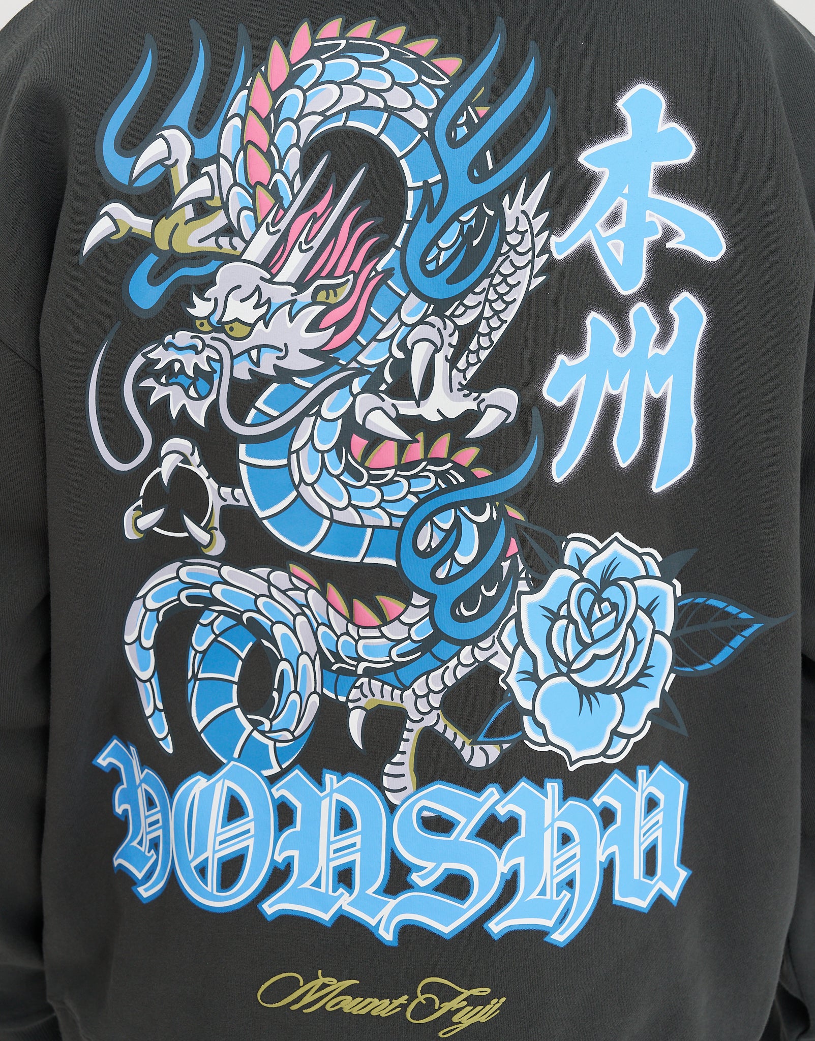 トップス 00s Qutie Frash China dragon fur hoodie Honshu Dragon Oversized Hoodie in Pewter Grey | Hallensteins AU