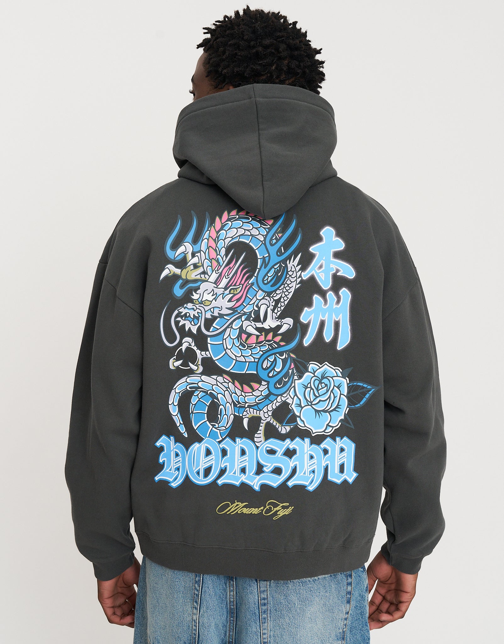 トップス 00s Qutie Frash China dragon fur hoodie Honshu Dragon Oversized Hoodie in Pewter Grey | Hallensteins AU