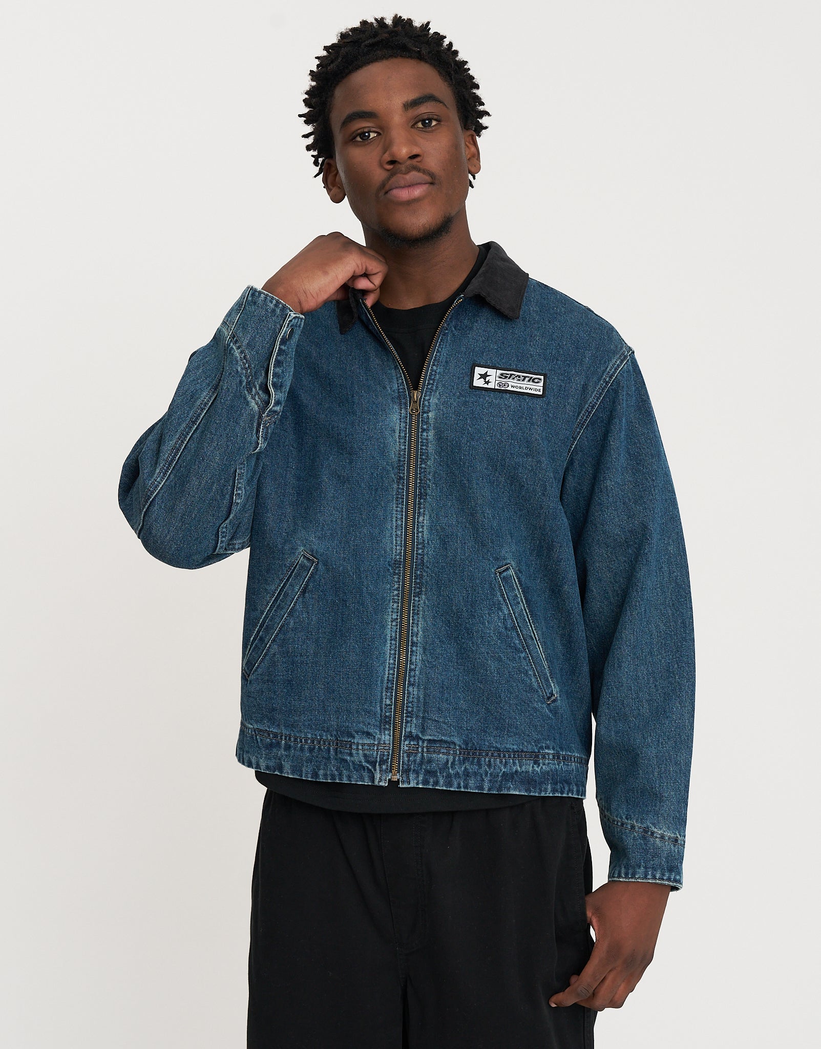 Denim Zip Up Overshirt in Denim | Hallensteins NZ
