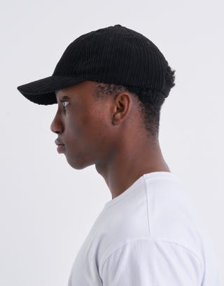Irregular Cord Cap in Black Full