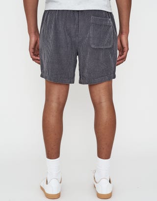 Jumbo Cord Shorts in Charcoal Back