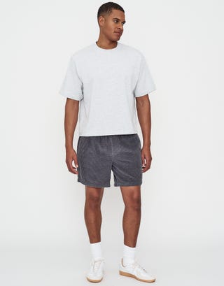 Jumbo Cord Shorts in Charcoal Full