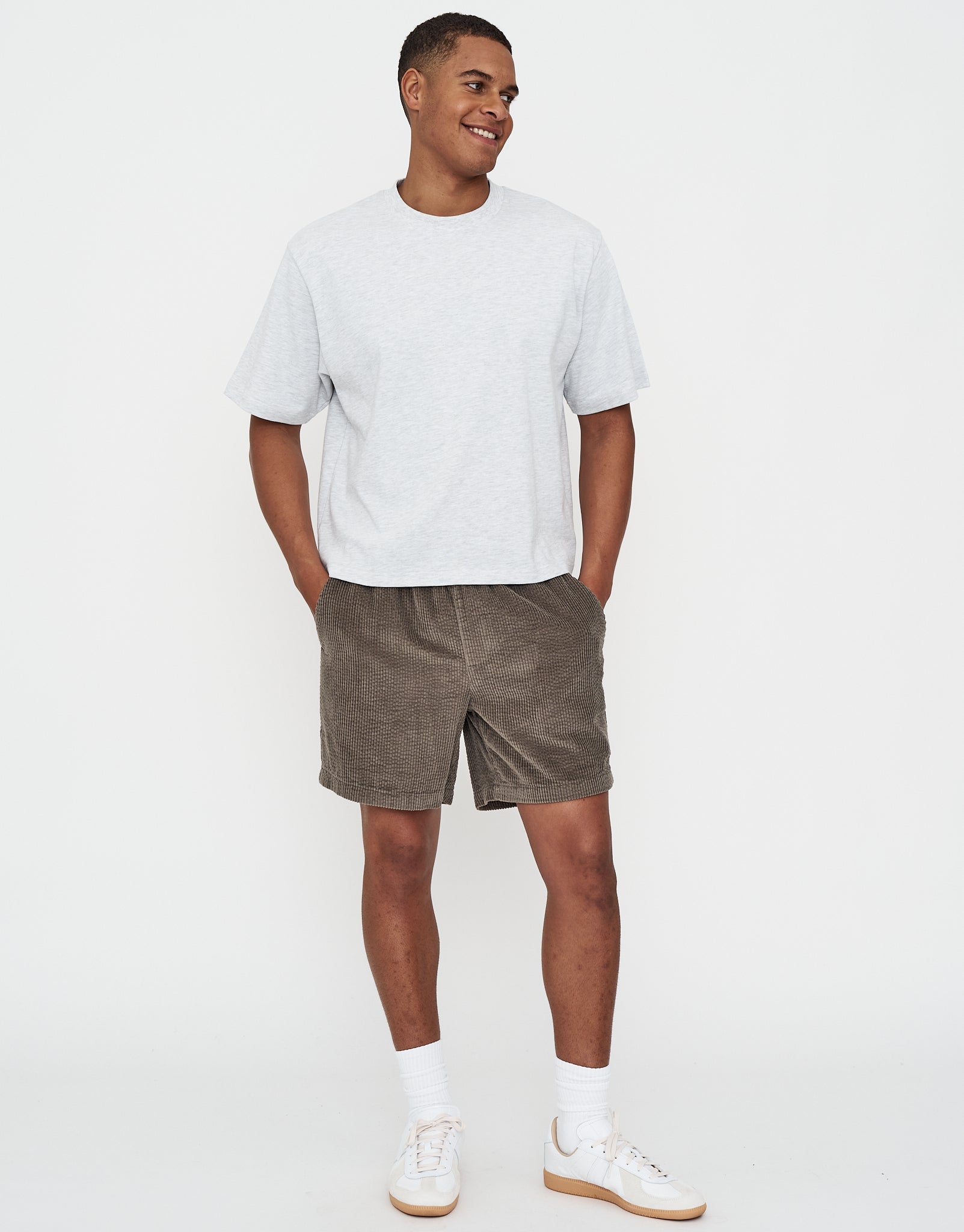 Jumbo Cord Shorts in Green | Hallensteins NZ