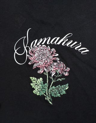 Kamakura Box Fit T Shirt in Black Detail