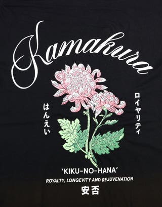 Kamakura Box Fit T Shirt in Black Full