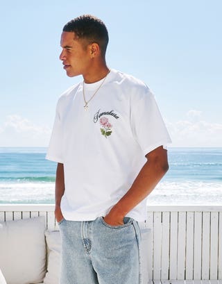 Kamakura Box Fit T Shirt in Blanc Back