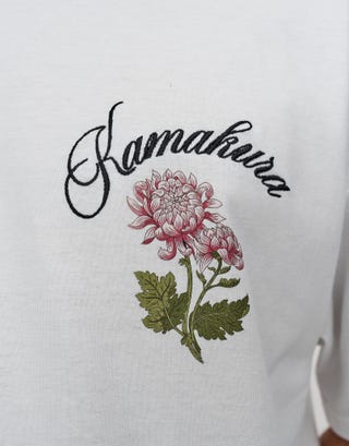 Kamakura Box Fit T Shirt in Blanc Detail