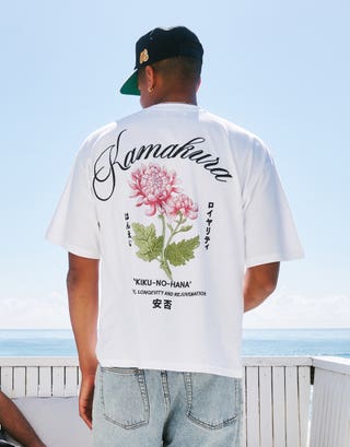 Kamakura Box Fit T Shirt in Blanc Front