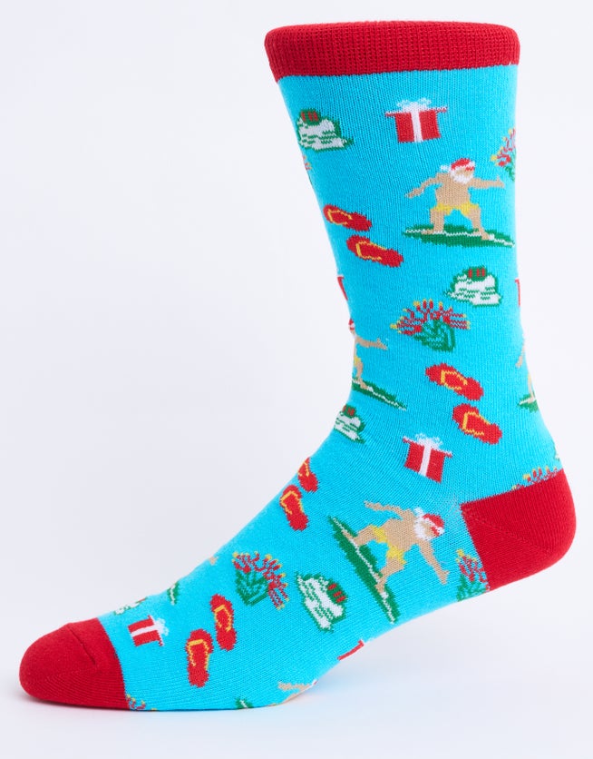 Kiwiana Xmas Santa Dress Sock in Light Blue Hallensteins US