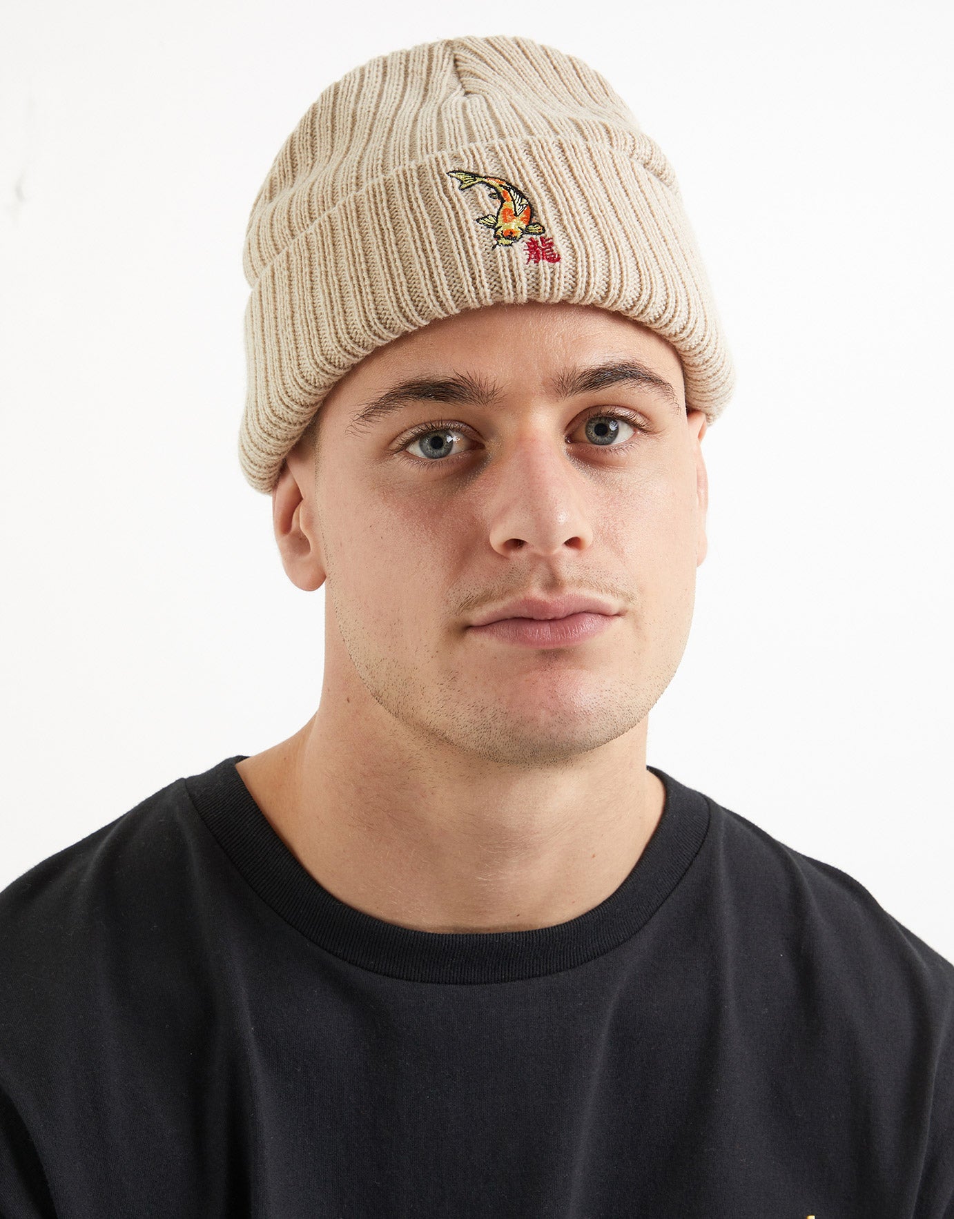 Embroidered Koi Fish Beanie 