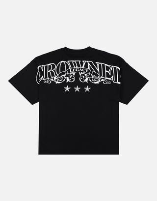 Crowned Legacy Box Fit T Shirt in Black Detail