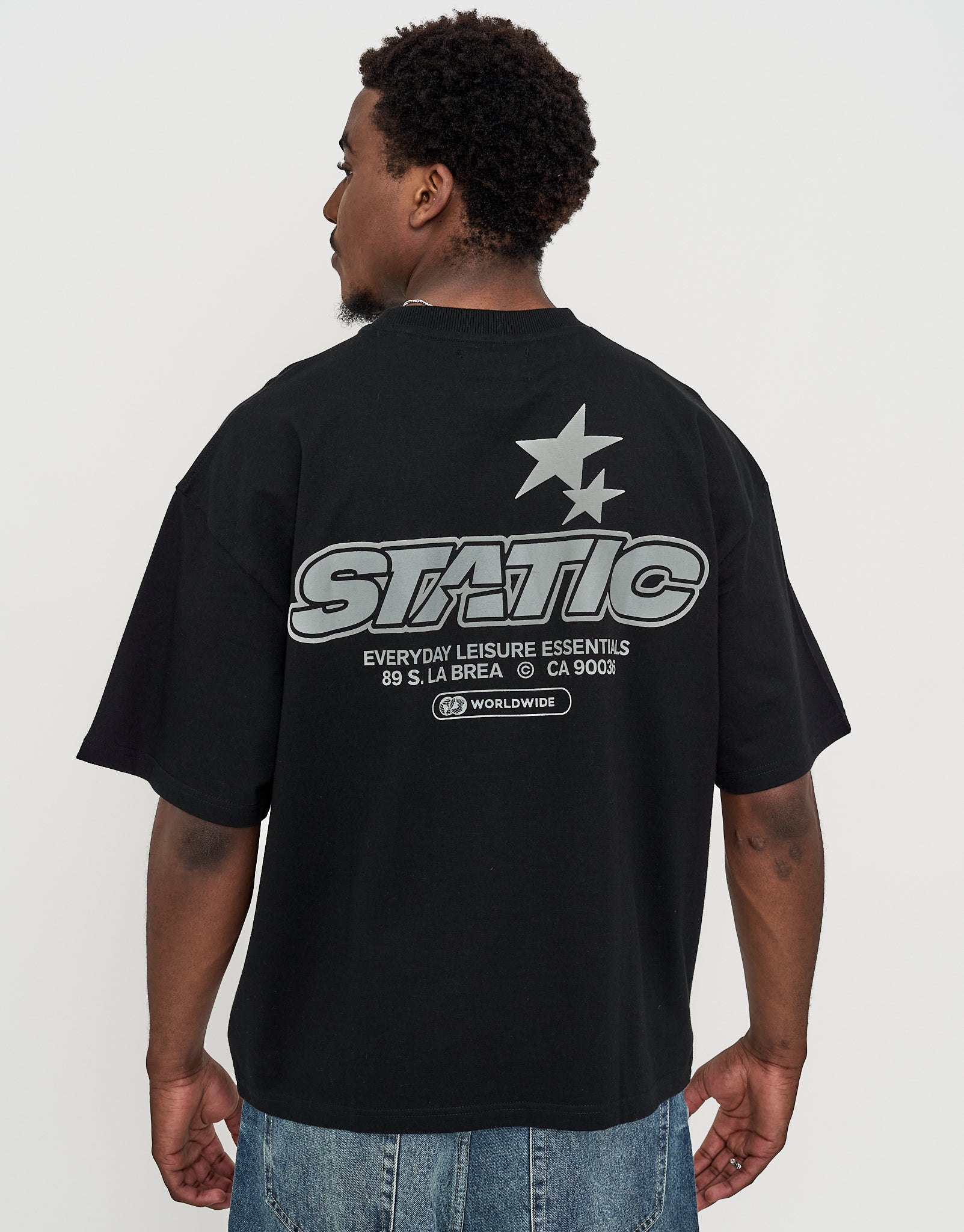 Static Supply Leisure Box Fit T Shirt in Black | Hallensteins NZ